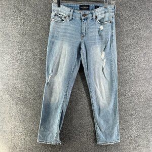 Lucky Brand Jeans Womens 2/26 Blue Sweet Crop Distressed Light Wash Comfort